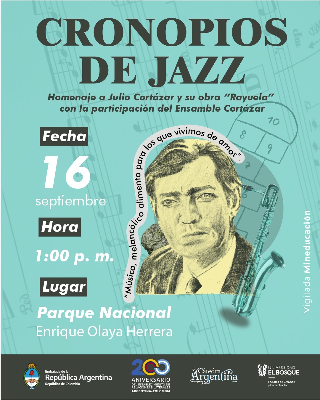El proyecto Cronopios de Jazz, explora a través de un recorrido sonoro, diferentes pasajes de la novela, creando una conjunción entre el jazz y el universo Cortázar a partir de 9 piezas musicales que son extraídas de fragmentos, referencias y expositores del jazz en la novela.