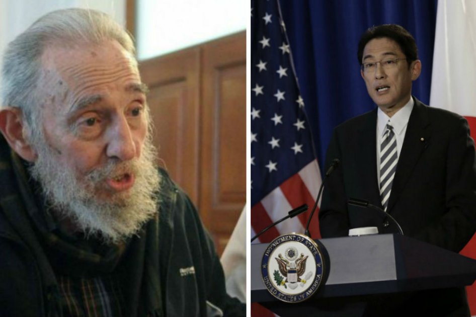 Ministro japonés Fumio Kishida visita a Fidel Castro en La Habana