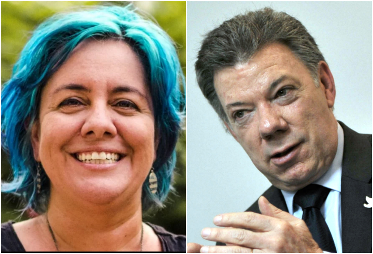 Juan Manuel Santos se reencuentra con la mujer que le estrelló un huevo en 2006
