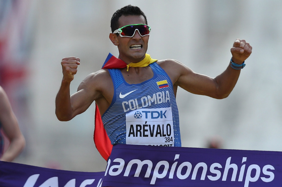 Éider Arévalo, campeón mundial de marcha. / AFP