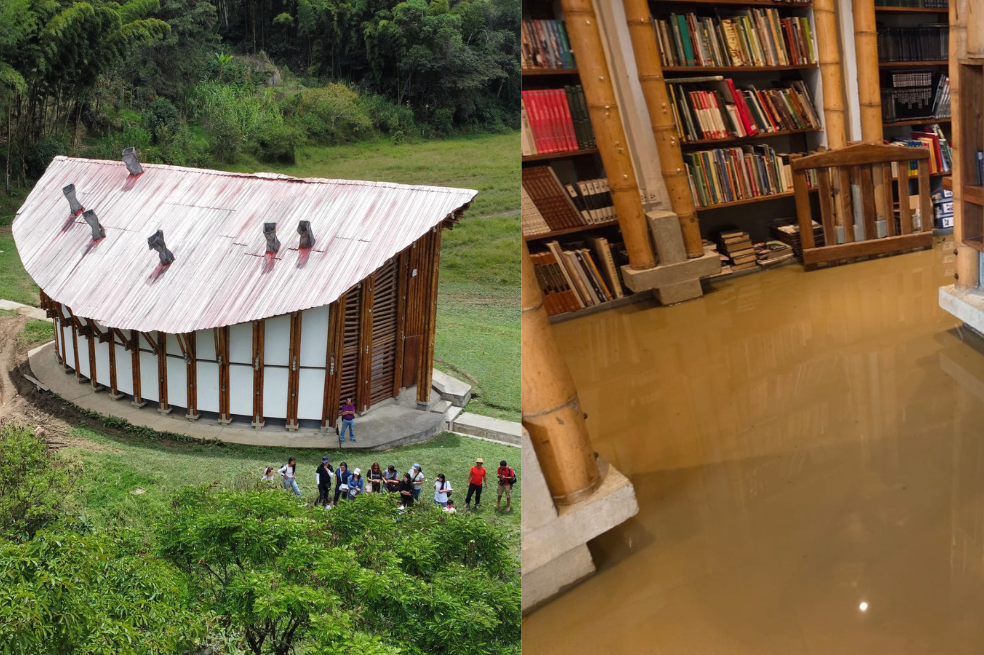 La Casa del Pueblo de Guanacas: la biblioteca de guadua que las inundaciones amenazan