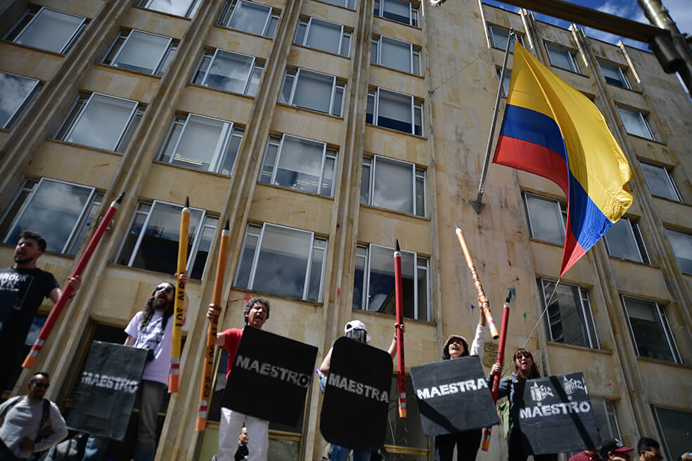 En fotos: así transcurrió la concentración en la Plaza de Bolívar de Bogotá