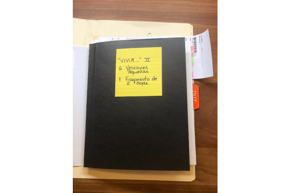 Borrador inédito de las 25 páginas escritas de la segunda parte de sus memorias. Se tenían previstos tres tomos.