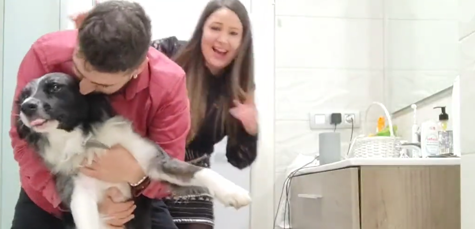 (Video) Se encerraron con su perro en un baño para protegerlo de la pólvora