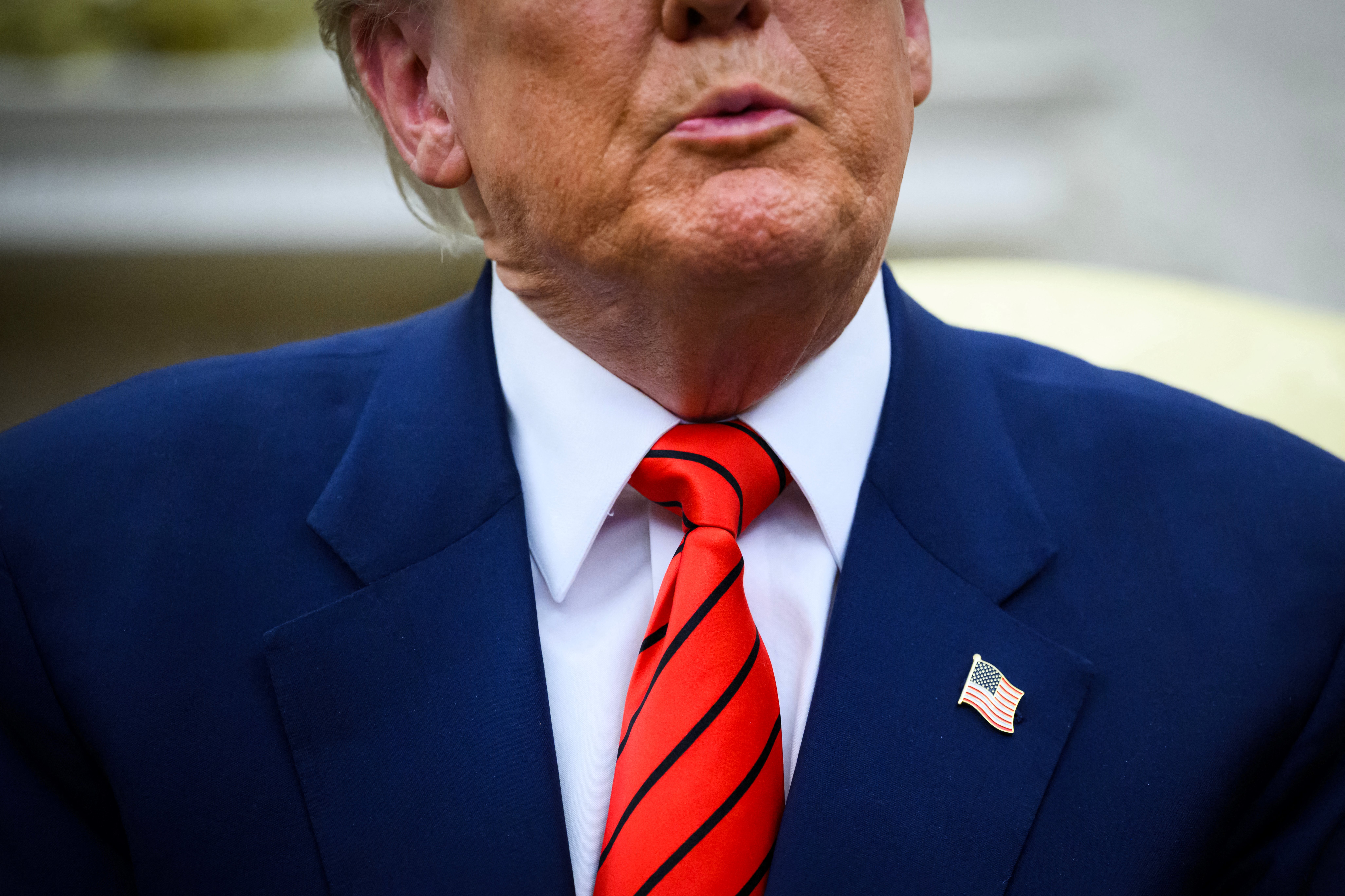 US President Donald Trump speaks to the press as he meets with NATO Secretary General Mark Rutte in the Oval Office of the White House in Washington, DC, on March 13, 2025. (Photo by Mandel NGAN / AFP)
