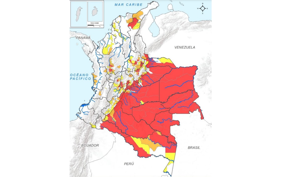Estos son los 152 municipios en alerta roja por incendios de cobertura vegetal