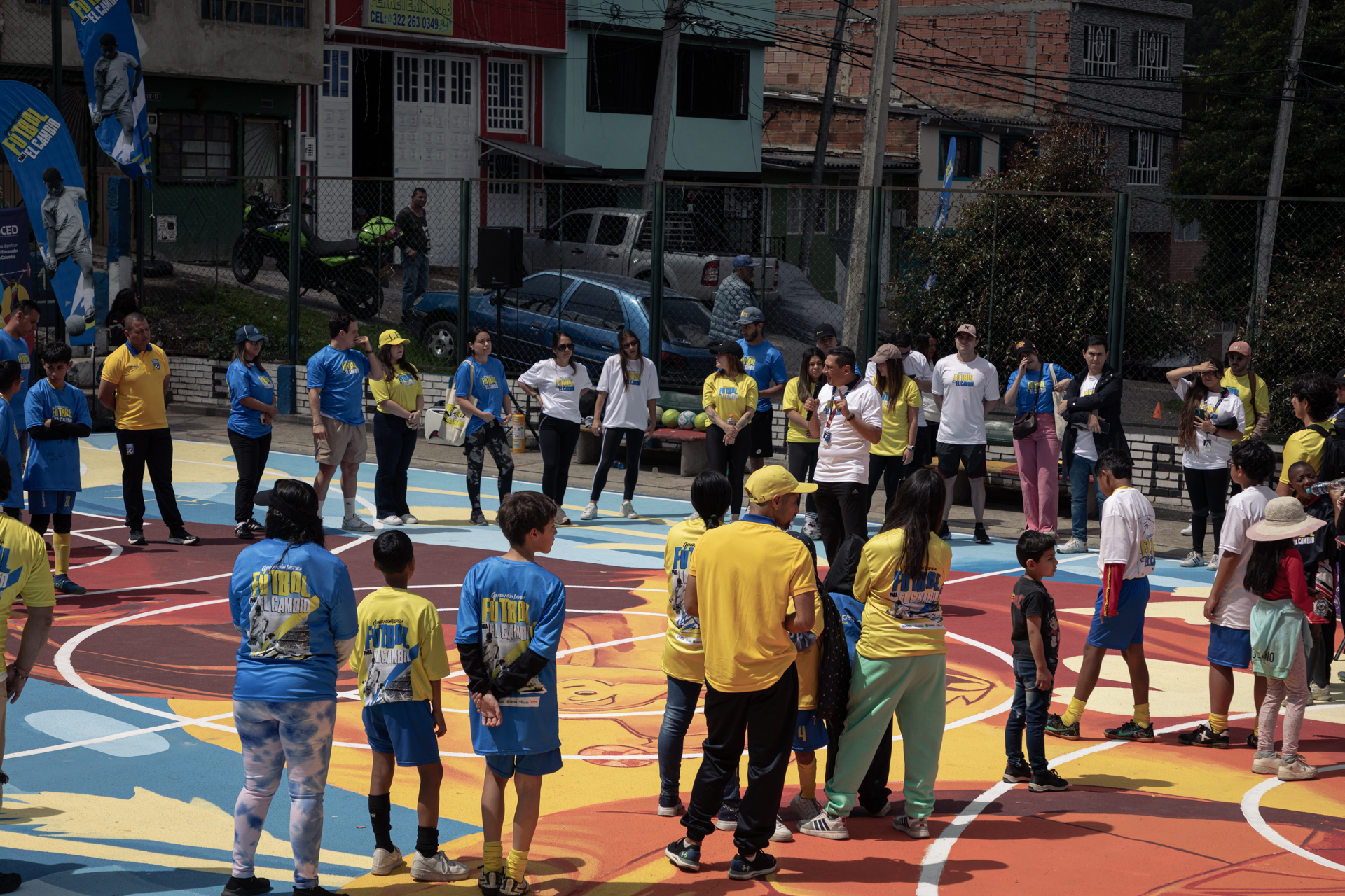 Evento de la fundación selección colombia en el barrio El Oasis, en la localidad de Usme.