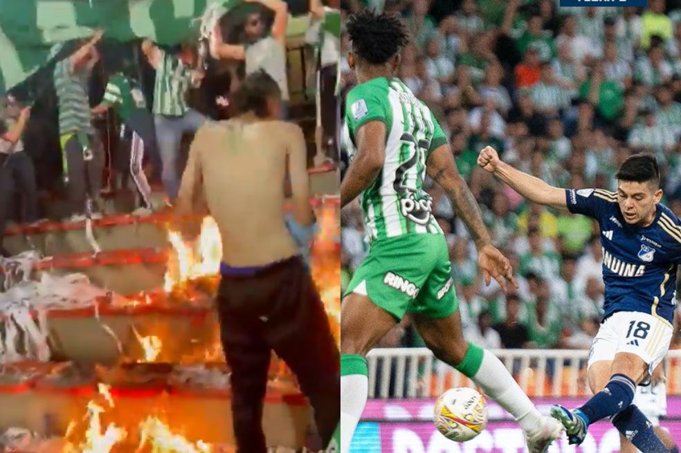 Hinchas de Nacional quemaron camisetas y sillas tras perder con Millonarios
