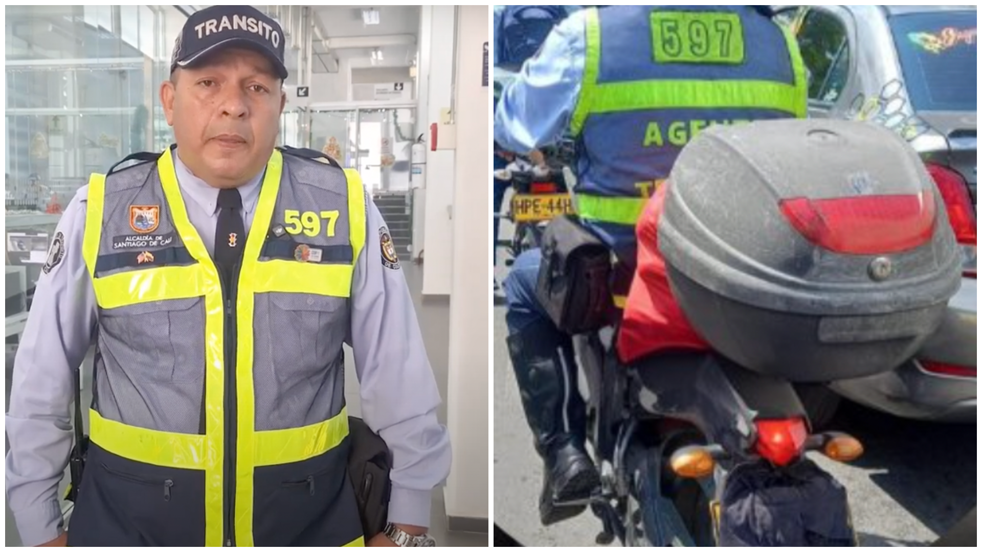 Lo que pasó con el agente de tránsito que tapó las placas de su moto en Cali