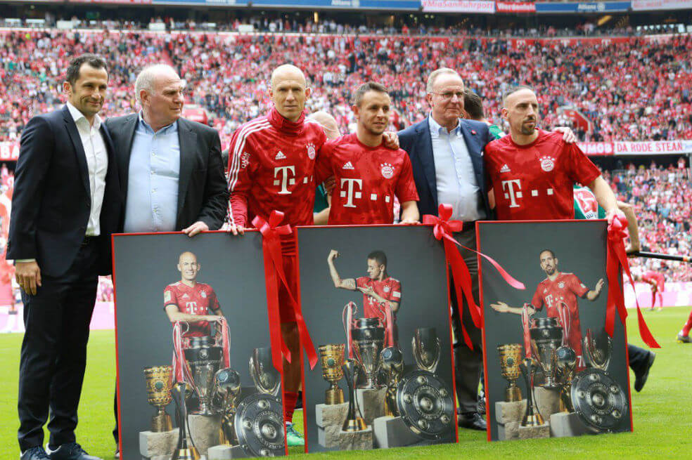 Homenaje de despedida del Bayern Múnich a Robben, Ribery y Rafinha