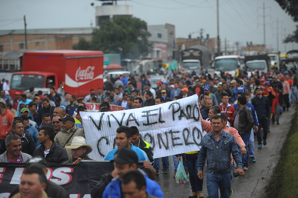 Así transcurrió protesta en Bogotá por paro camionero
