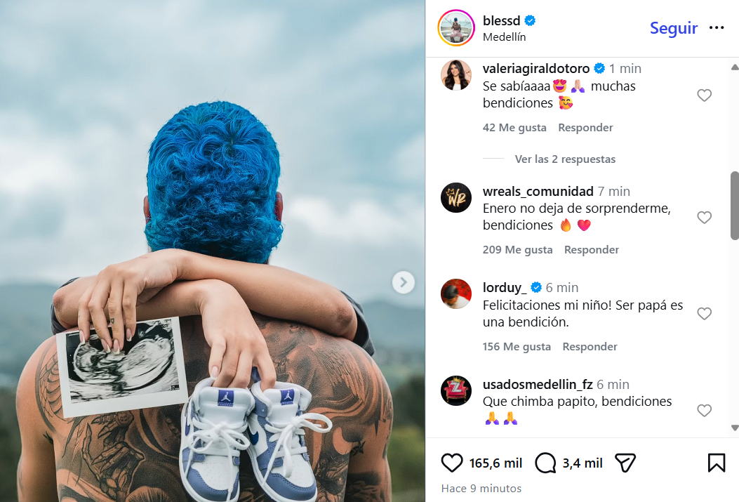 Blessd anunció que será papá con tierna foto y emotivo mensaje ¿Quién es la mamá del bebé?