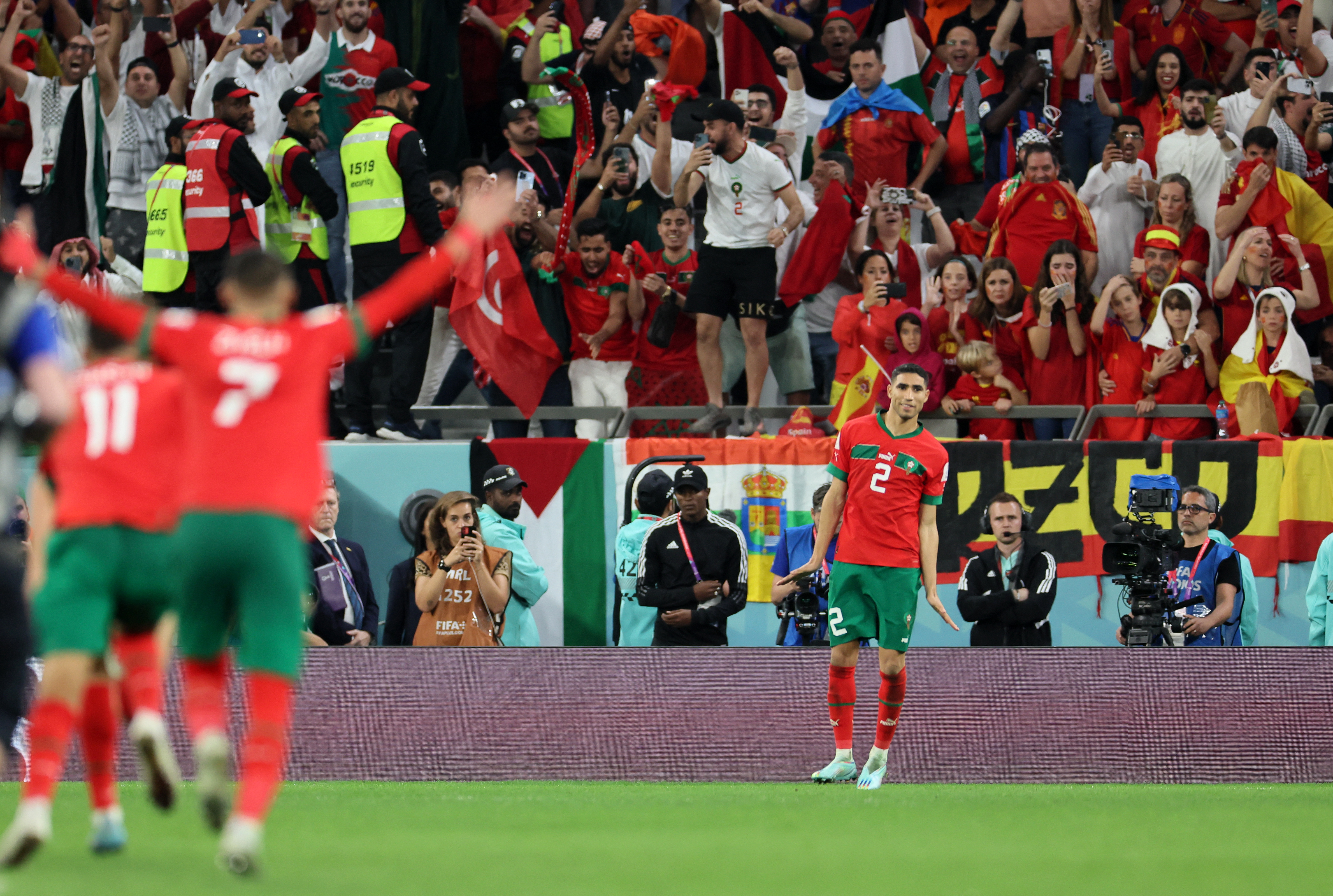 Así celebraron los hinchas de Marruecos el pase a los cuartos de final