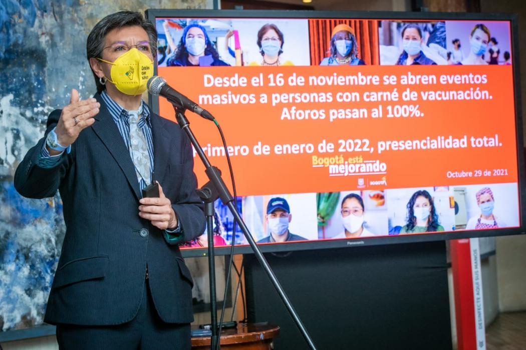 Aforo total en eventos culturales y deportivos con carné de vacunación en Bogotá