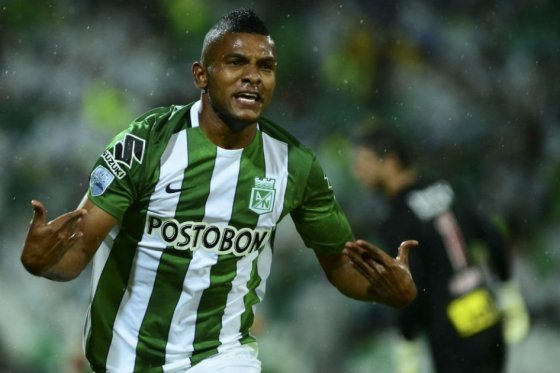 Miguel Ángel Borja, delantero de Atlético Nacional. Foto: AFP