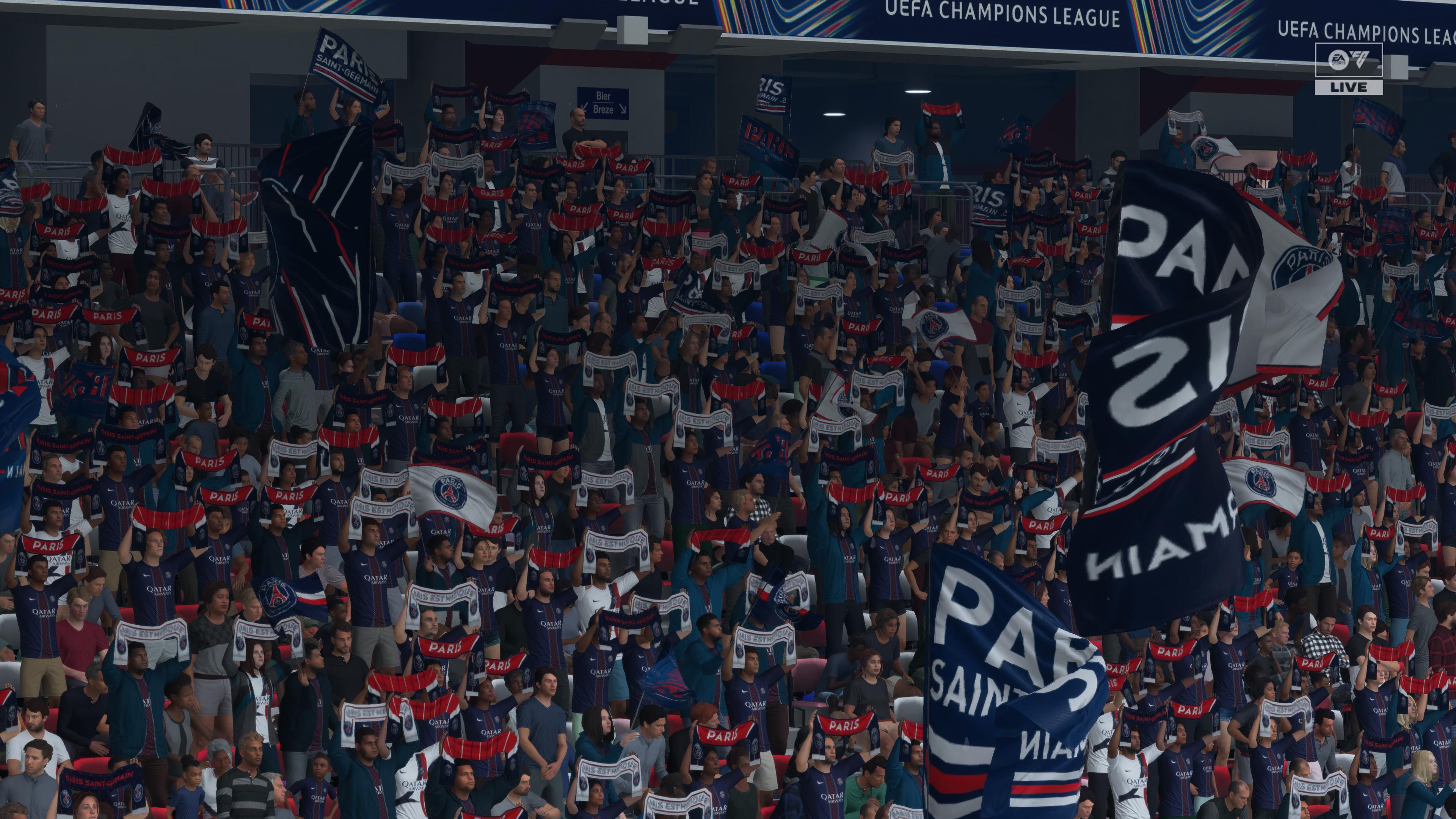 Afición del París Saint-Germain (PSG) en el nuevo EA Sports FC 26.