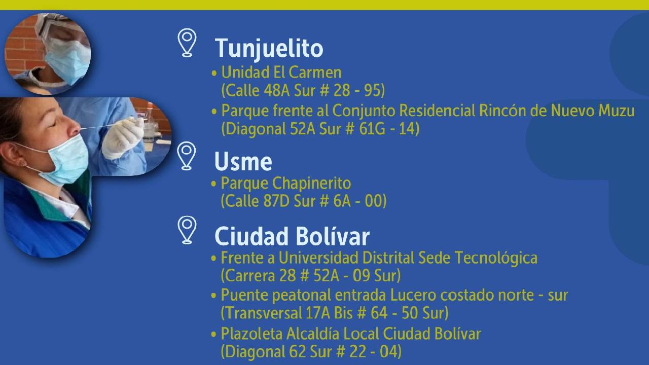 Pruebas COVID-19 sur de Bogotá.
