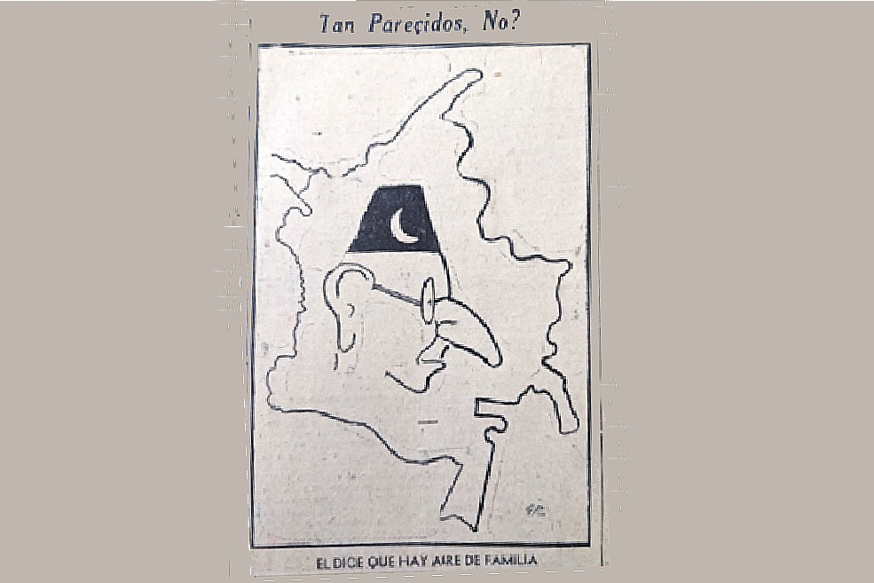 Caricatura racista de Gabriel Turbay, publicada en Jornada en 1946.