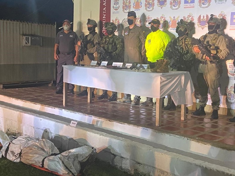 Momento en el que las autoridades confirmaron la muerte en combate de "Caín".