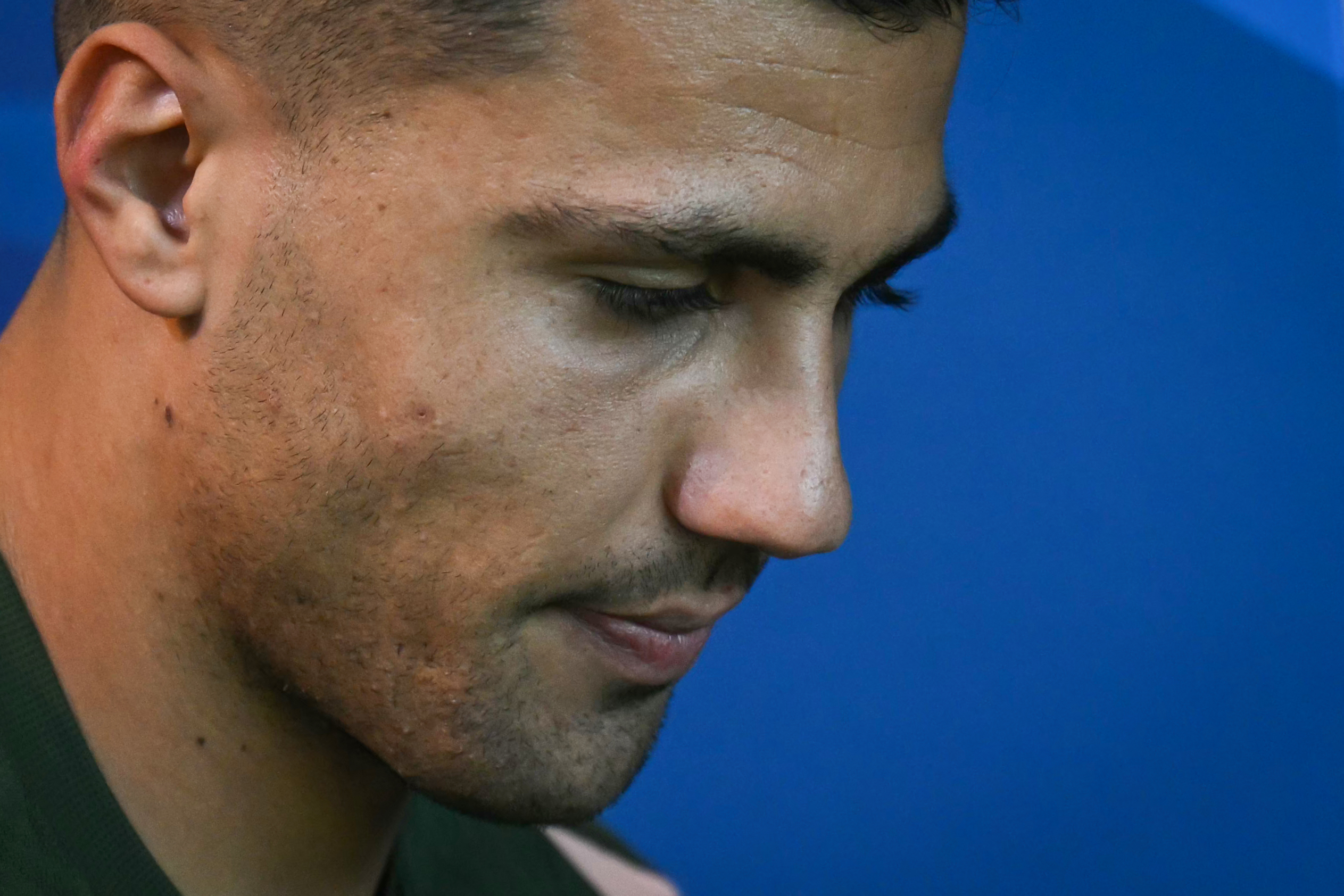 Manchester City's Spanish midfielder #16 Rodri arrives for a press conference at the Manchester City's training ground, in Manchester, north-west England, on September 17, 2024, on the eve of their UEFA Champions League football match against Inter Milan.  (Photo by Oli SCARFF / AFP)