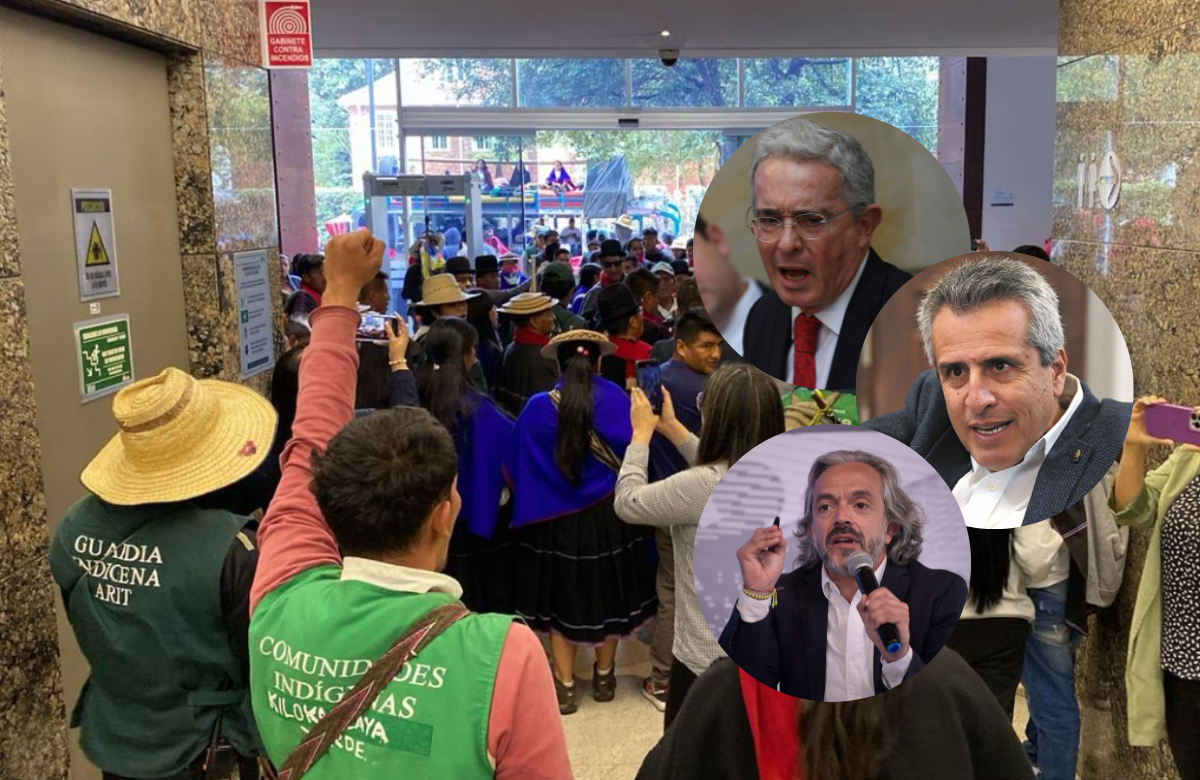 Petro, Uribe y otros políticos que rechazaron ingreso de indígenas a sede de Semana