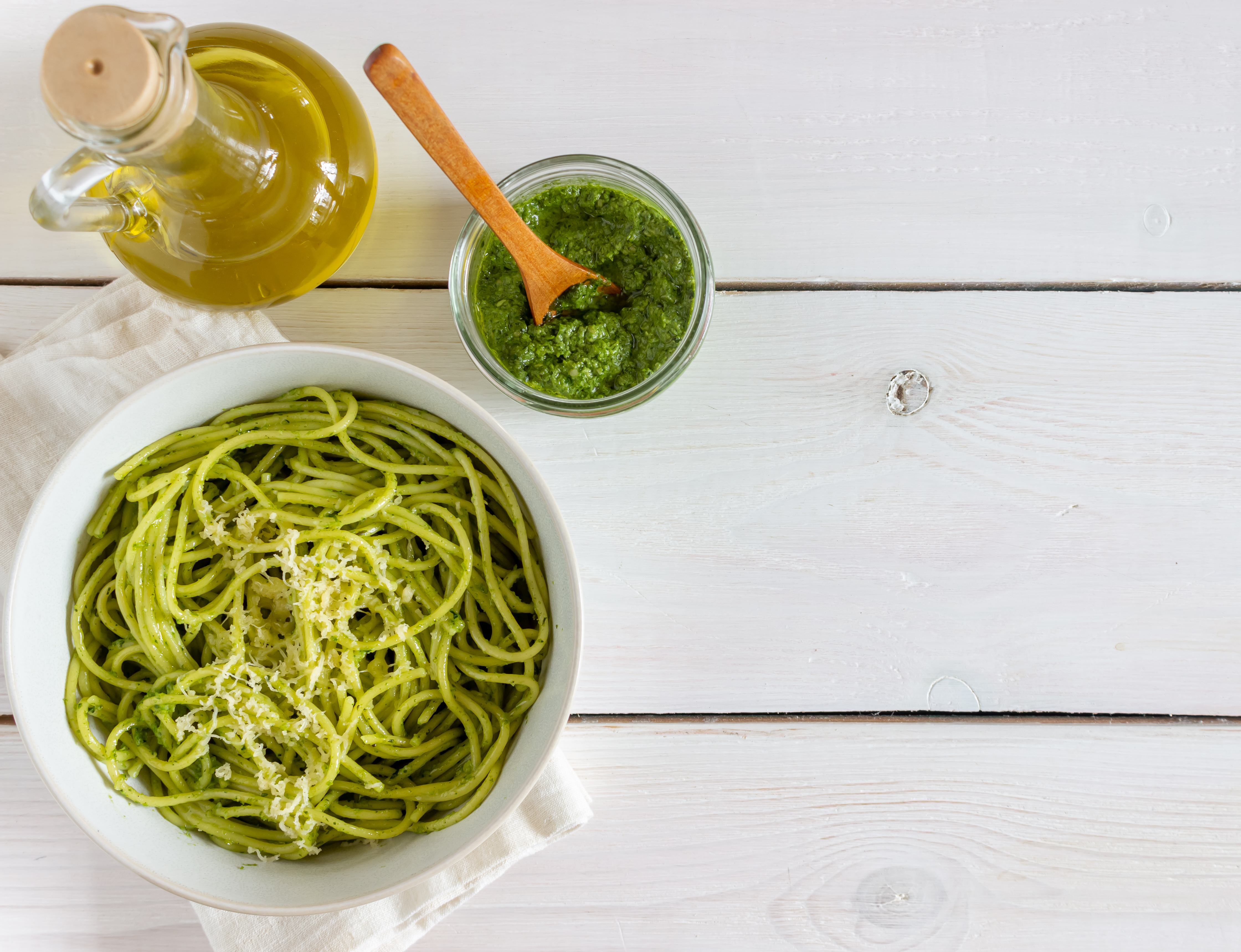 Esta es la receta para preparar pasta verde cremosa