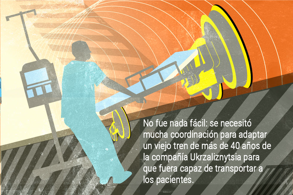 Así evacúan a los enfermos en Ucrania.