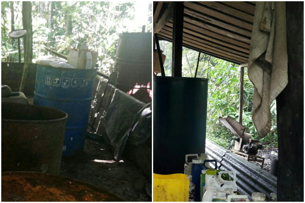 Destruyen 11 laboratorios para el procesamiento de base de coca en Putumayo