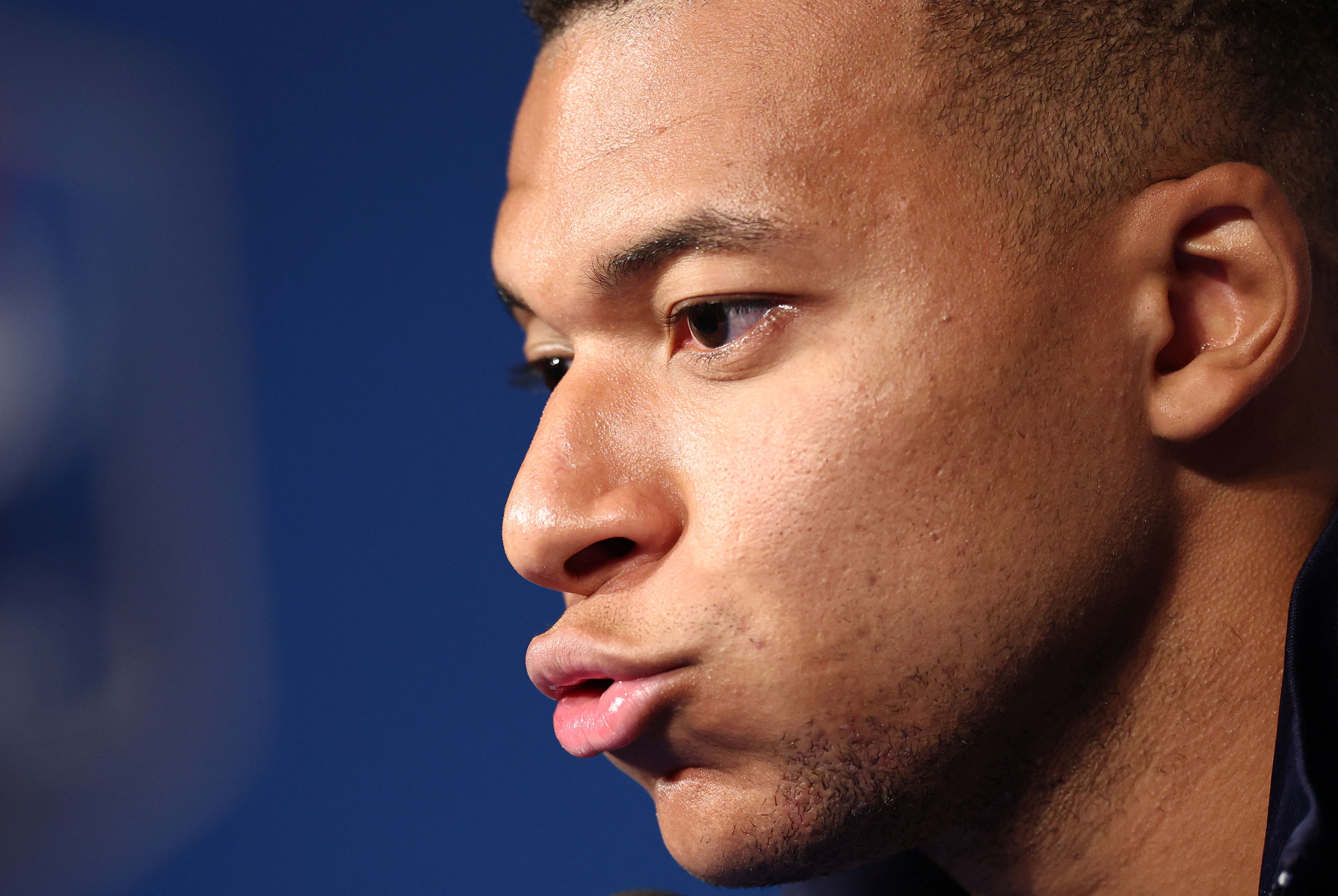 France's forward #10 Kylian Mbappe speaks during a press conference at the Parc des Princes Stadium in Paris, on October 9, 2025 on the eve of the FIFA World Cup 2026 Group D European qualification football match between France and Azerbaidjan. (Photo by FRANCK FIFE / AFP)