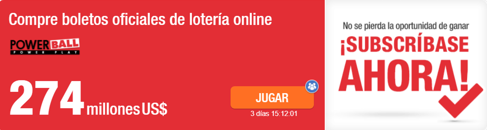 ¡Más de 274 millones de dólares podrían ser ganados por un colombiano este miércoles!