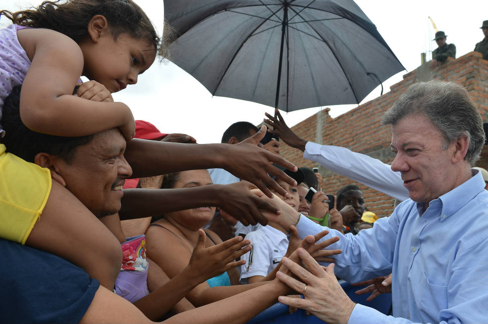 En el municipio de Yumbo, Santos entregó otras 120 viviendas para los damnificados por el invierno. / Presidencia