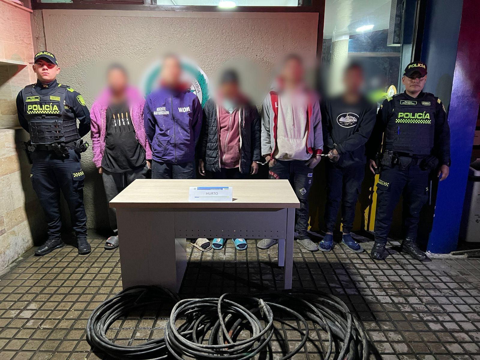 Continúan hurtos de cableado en Bogotá: cinco personas capturadas en Usaquén