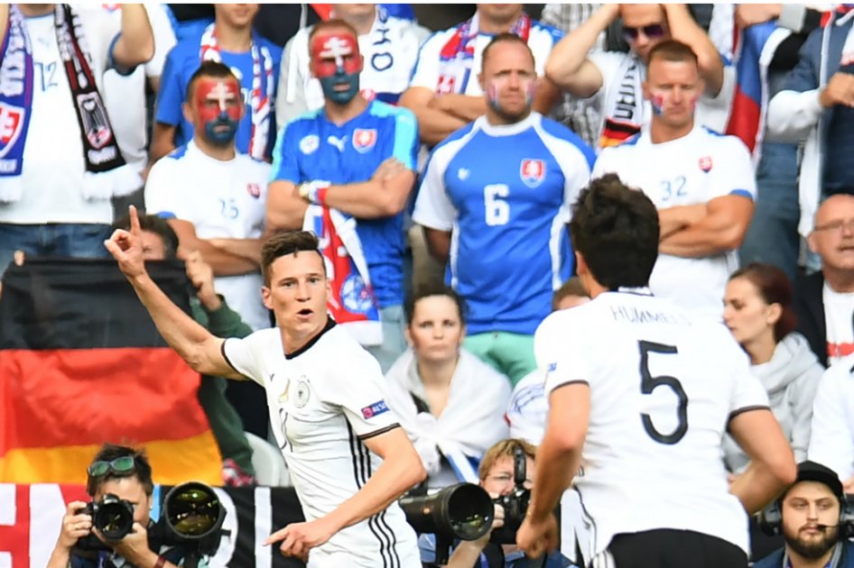 Alemania derrotó 3-0 a Eslovaquia y superó sin problemas los octavos de la Euro