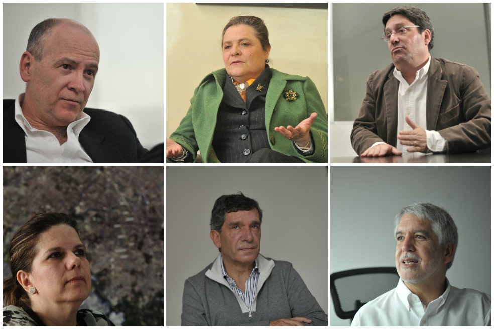 Carlos Vicente de Roux, Clara López, Francisco Santos, María Mercedes Maldonado, Rafael Pardo y Enrique Peñalosa. /Archivo