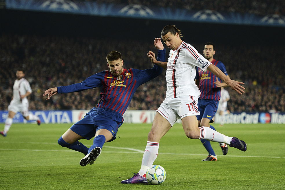 Zlatan Ibrahimović y Gerard Piqué fueron compañeros de equipo en el 2009