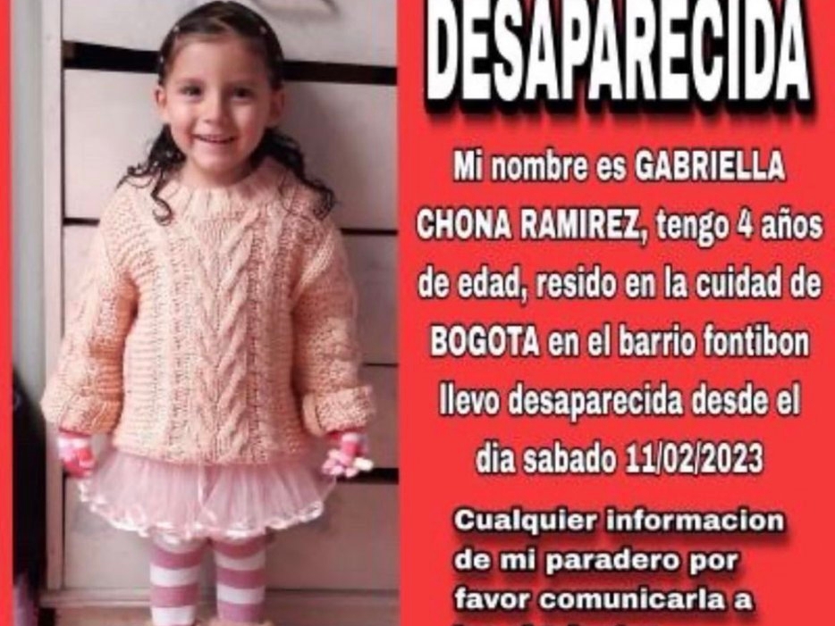 “Se la llevó sin autorización”: buscan a Gabriella Chona, vista por última vez con su mamá