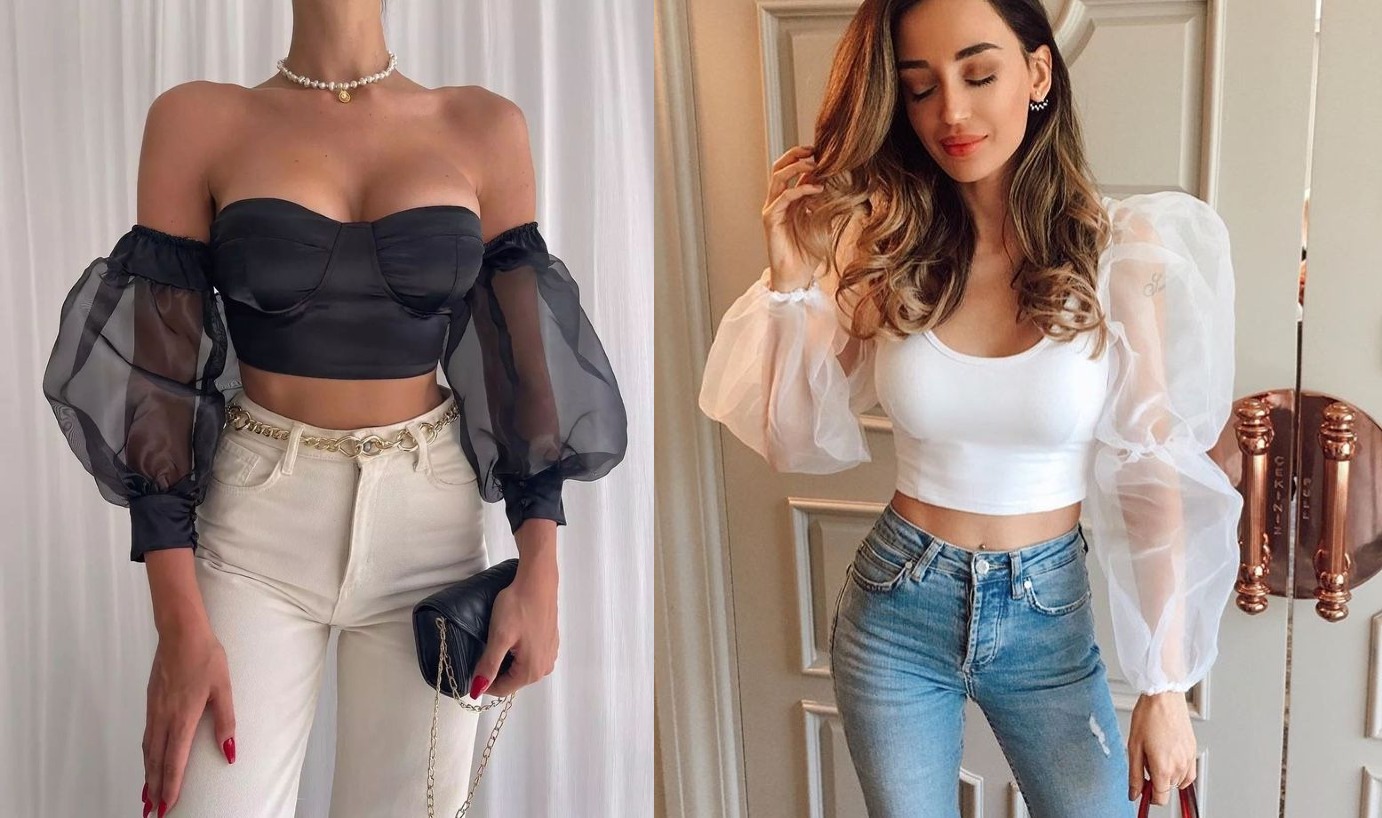 Combina esta blusa con un jean que resalte tu cintura. Este look es ideal para una tarde de paseo en el parque o de visita en un centro comercial.
