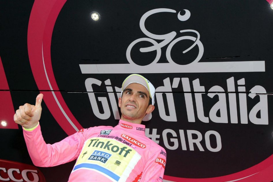 Alberto Contador, líder del Giro de Italia. Foto: AFP