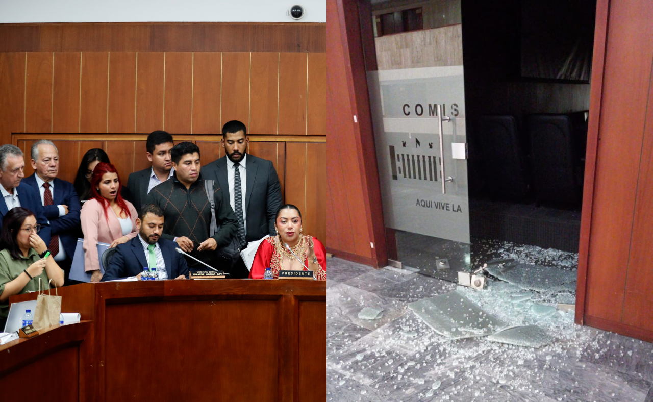 Así amanecieron las puertas de la Comisión Séptima del Senado: ¿qué pasó?