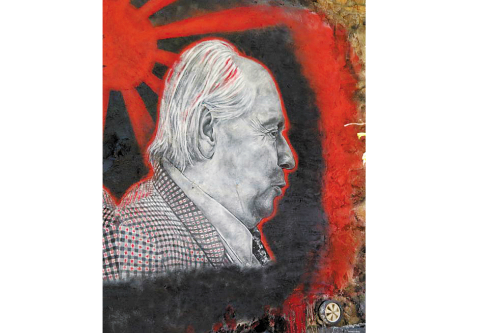 Mural con imagen de J.G. Ballard por Thierry Ehrmann. / Cortesía