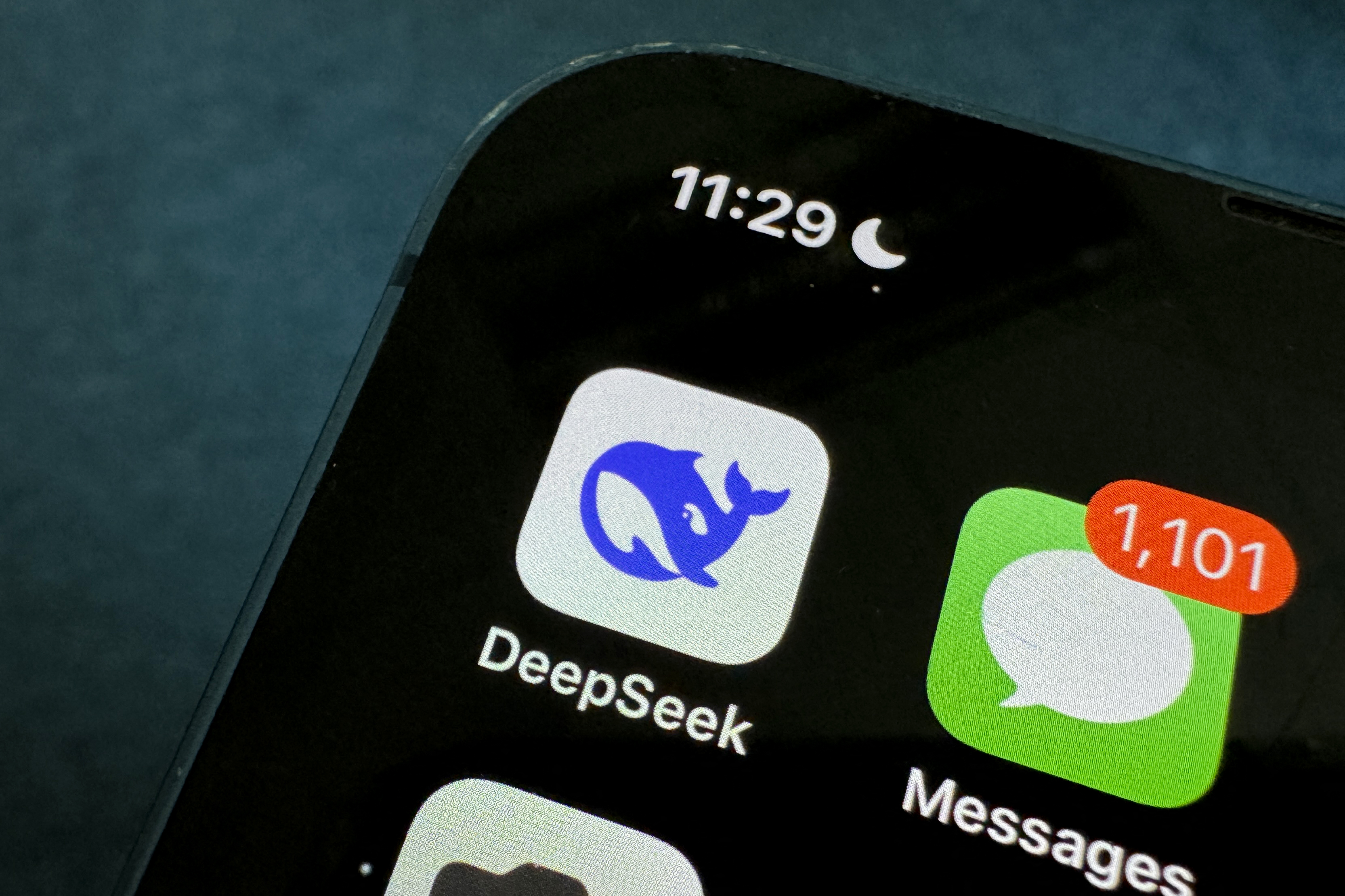 This photo illustration shows the DeepSeek app on a mobile phone in Beijing on January 27, 2025.