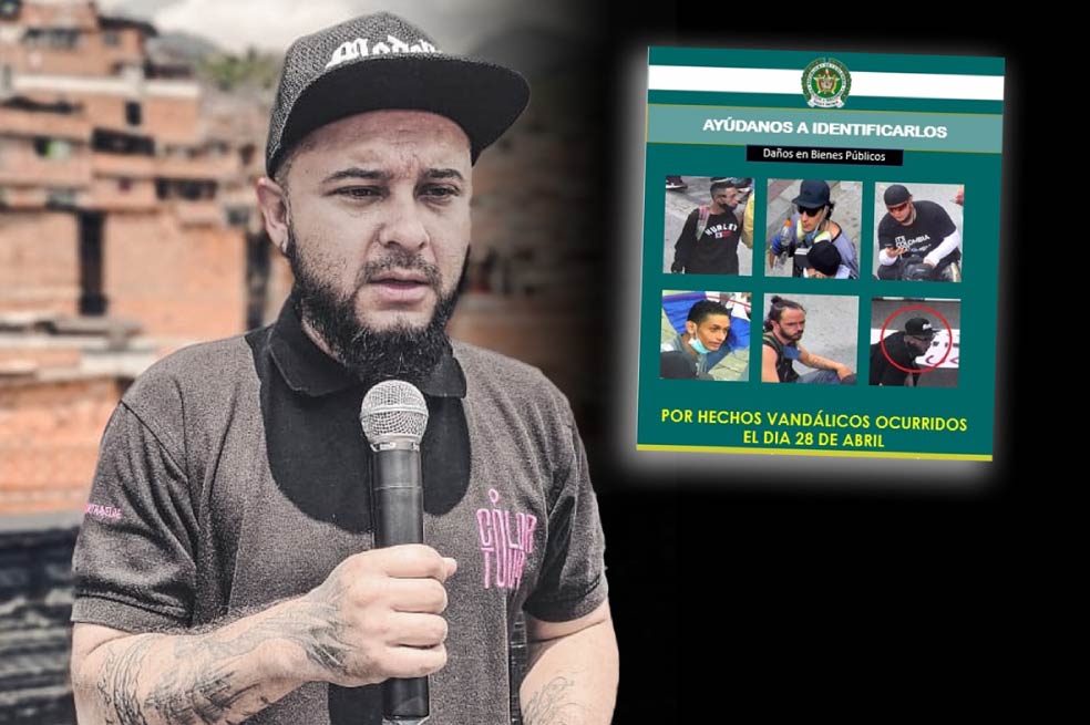 Líder y artista de comuna 13 de Medellín aparece como uno de los “vándalos” más buscados por la Policía