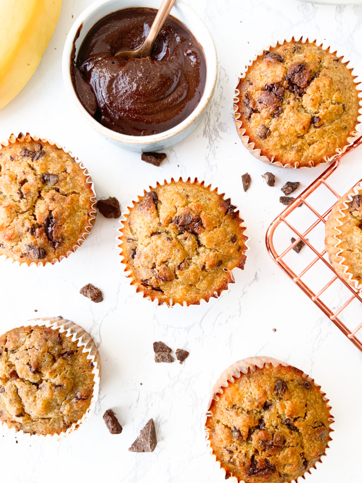 Deliciosos muffins de banano sin azúcar adicionada