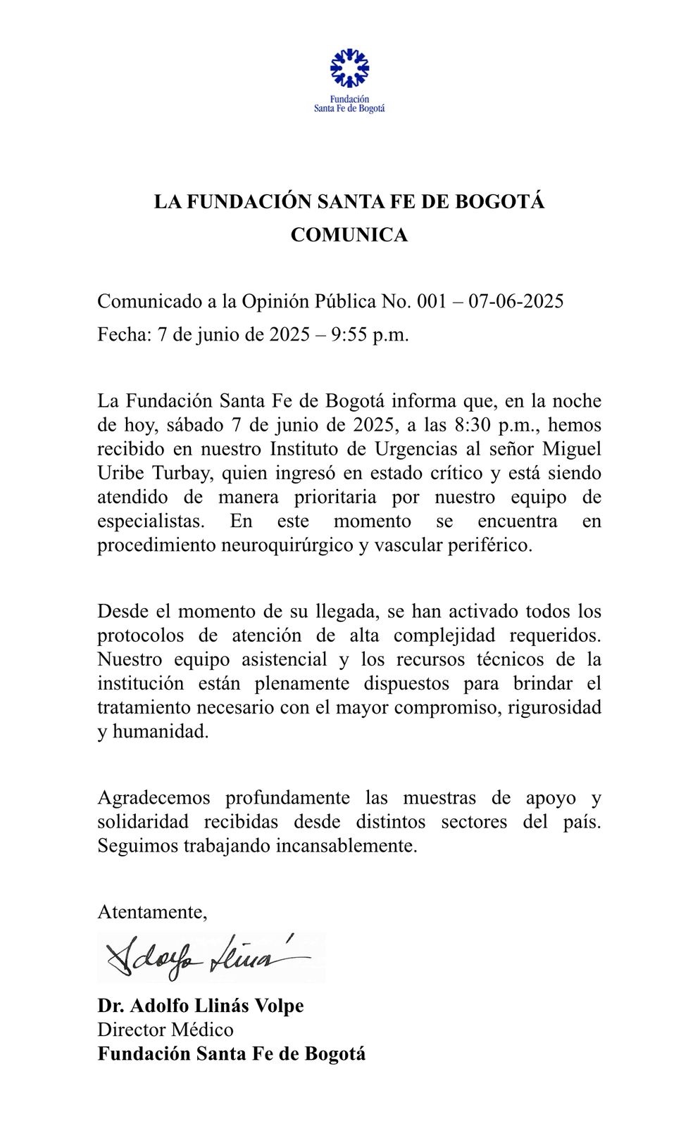 Miguel Uribe Turbay Santa Fe