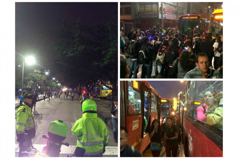 Enfrentamientos entre Esmad y usuarios durante bloqueos en Transmilenio