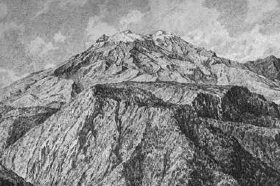 Esta fotografía del volcán El Cumbal fue tomada por el geólogo y vulcanólogo Alphons Stübel en 1906.