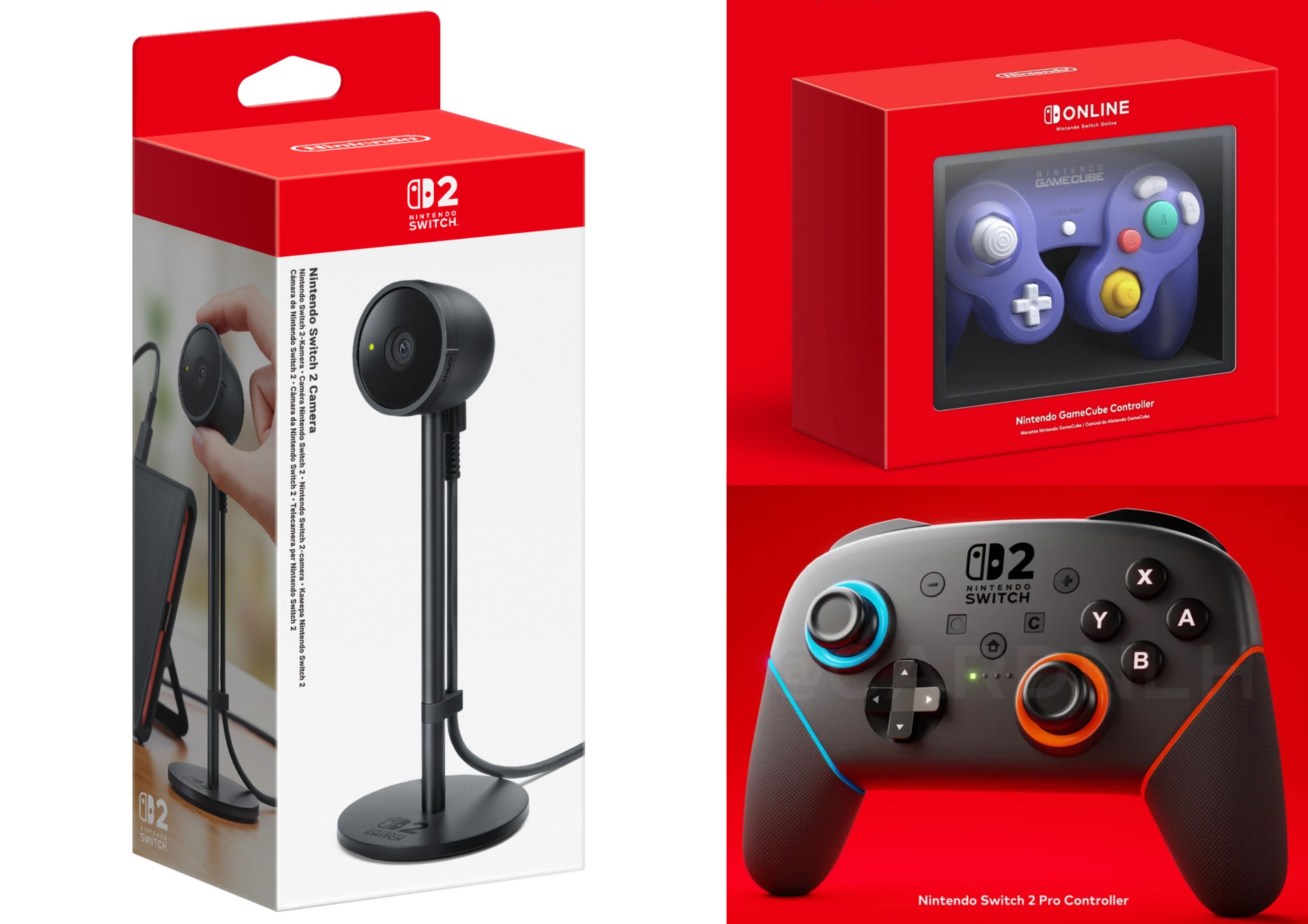 Cámara, control de la GameCube y mando Pro para la Nintendo Switch.