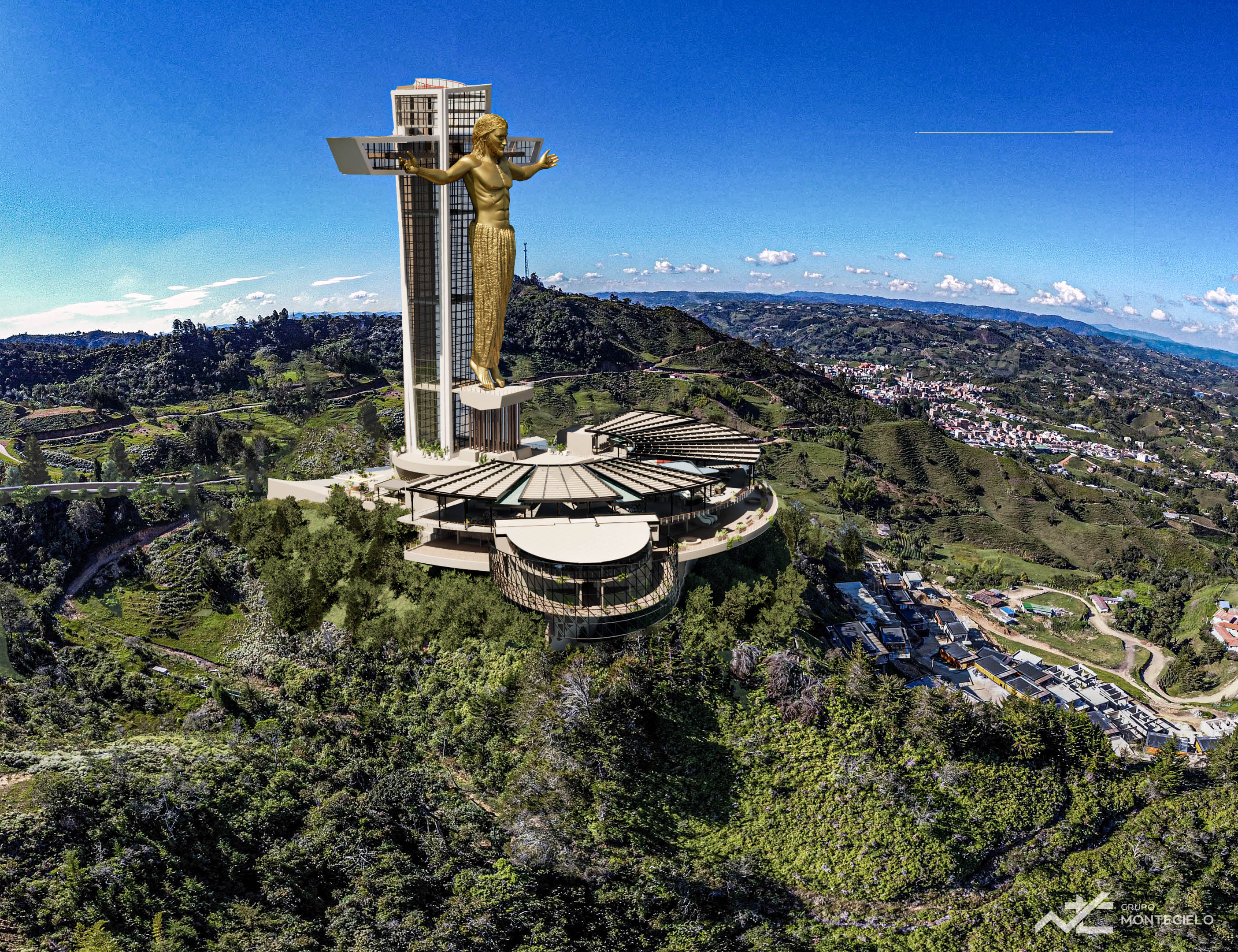 La historia del Cristo de 86 metros de altura que se construye en El Peñol, Antioquia