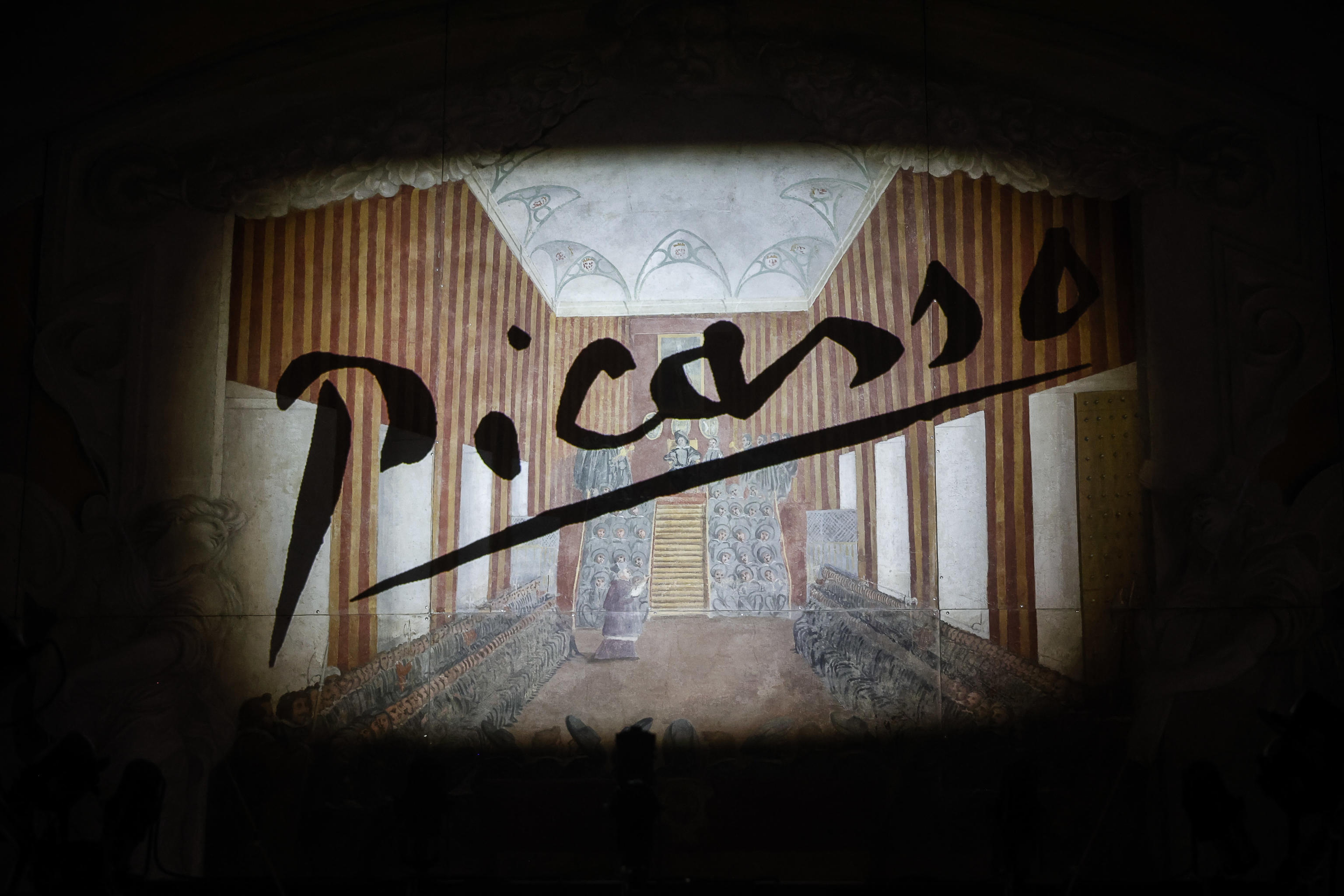 Palermo (Italy), 11/12/2024.- A view of the artworks during the presentation of the exhibition 'Celebrating Picasso' at Palazzo Reale, in Palermo, Italy, 11 December 2024. The exhibition organized by the Federico II Foundation will run from 12 December 2024 until 04 May 2025, with the masterpieces from the 'Kunstmuseum Pablo Picasso in Munster.' (Italia) EFE/EPA/IGOR PETYX
