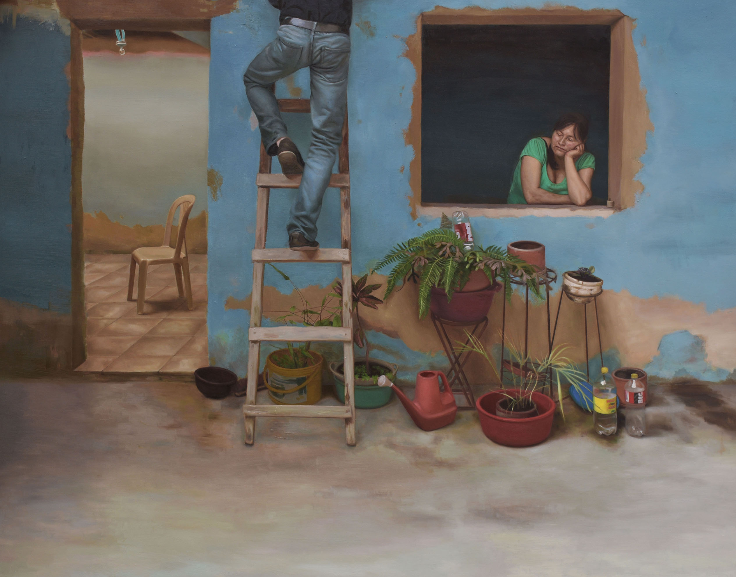 A través del óleo y los retratos, Angie Vega retrata la intimidad de los entornos domésticos.